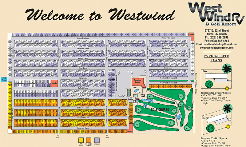 Westwind RV & Golf Resort Map